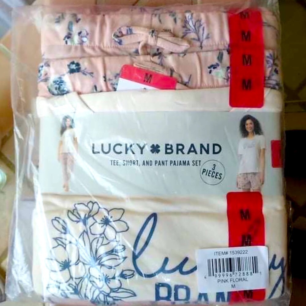 Lucky Brand 3-piece Pajama Set Pink - Picture 6 of 7
